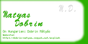 matyas dobrin business card