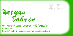 matyas dobrin business card